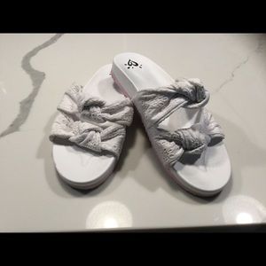 Girls White Eyelet Sandals